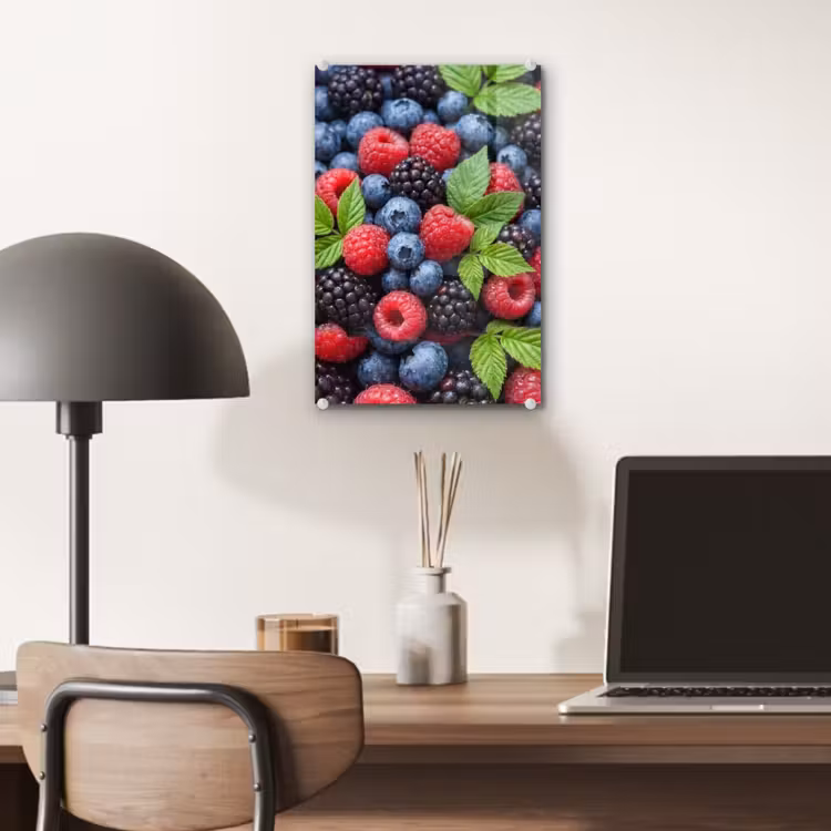 Glas schilderij - Bessen - Vers - Waterdruppels - Kleurrijk - Eten — 7