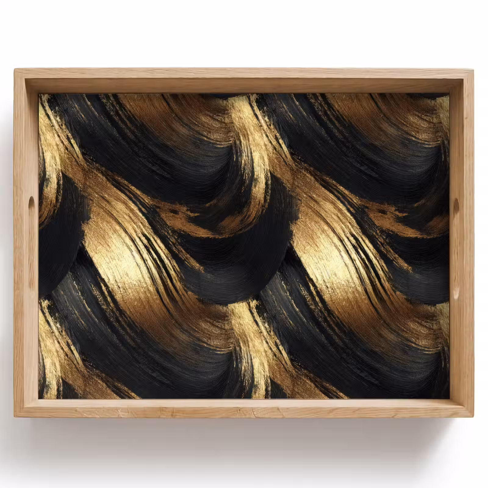 Dienblad - Verfstreken - Abstract - Goud - Zwart — 1