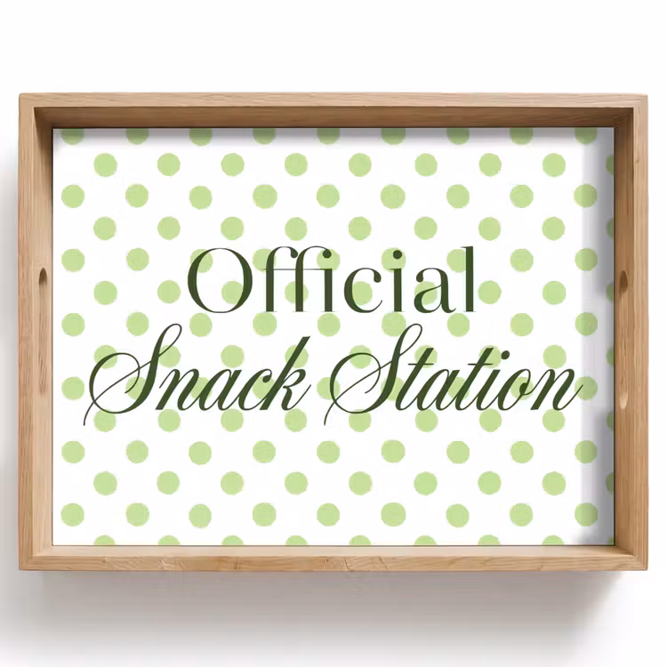 Dienblad - Snack Station - Groen - Stippen — 1