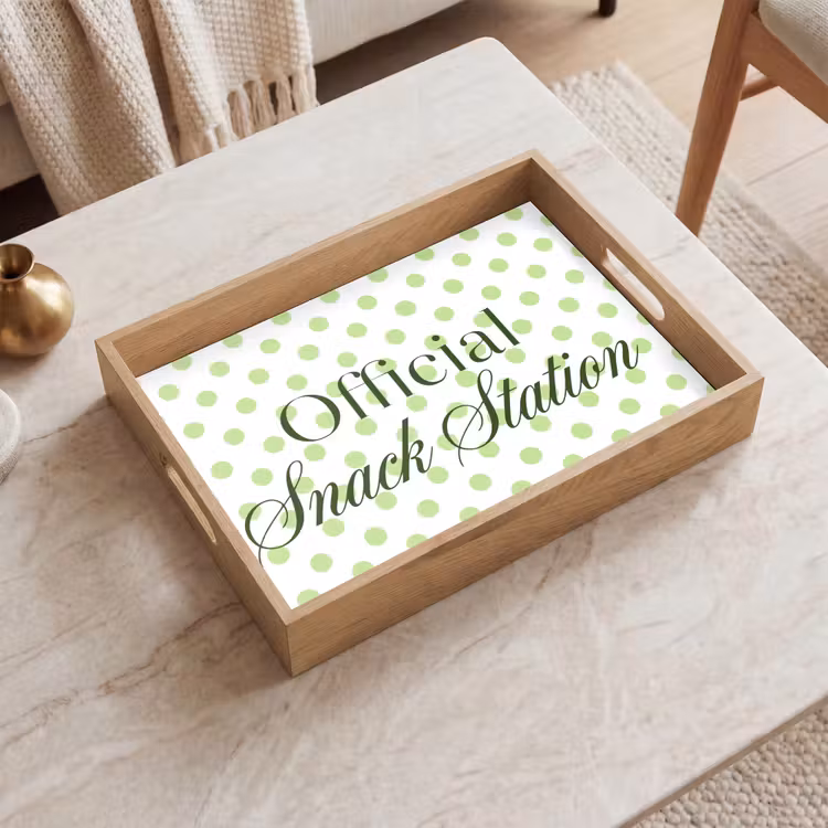 Dienblad - Snack Station - Groen - Stippen — 2