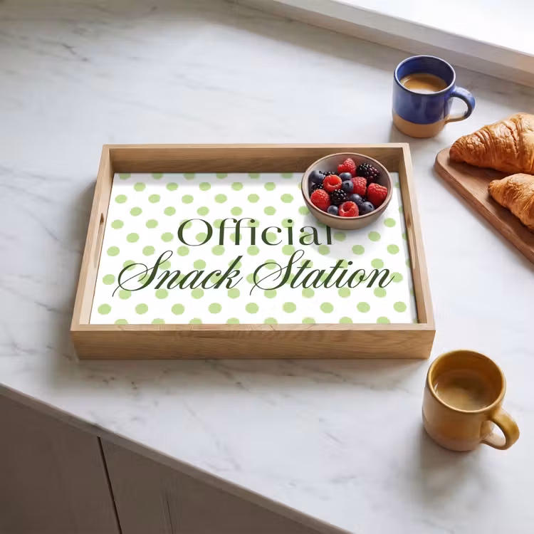 Dienblad - Snack Station - Groen - Stippen — 4
