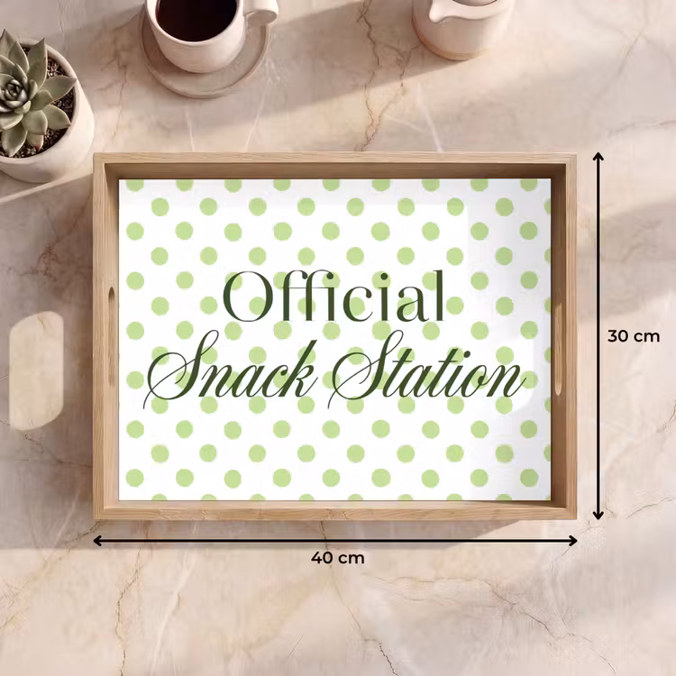 Dienblad - Snack Station - Groen - Stippen — 9