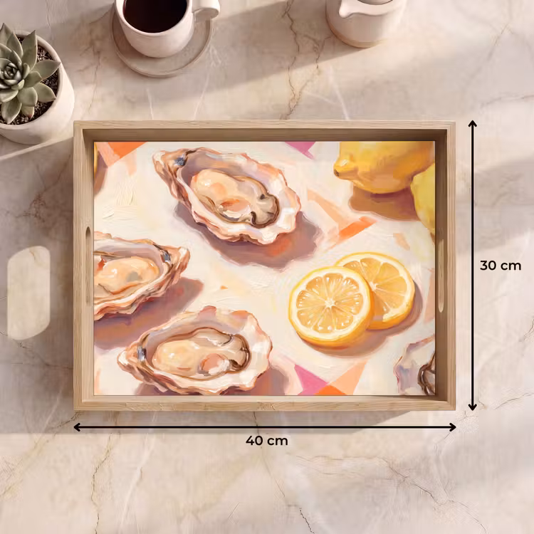 Dienblad - Stilleven - Citroenen - Oesters - Abstract - Oranje — 9
