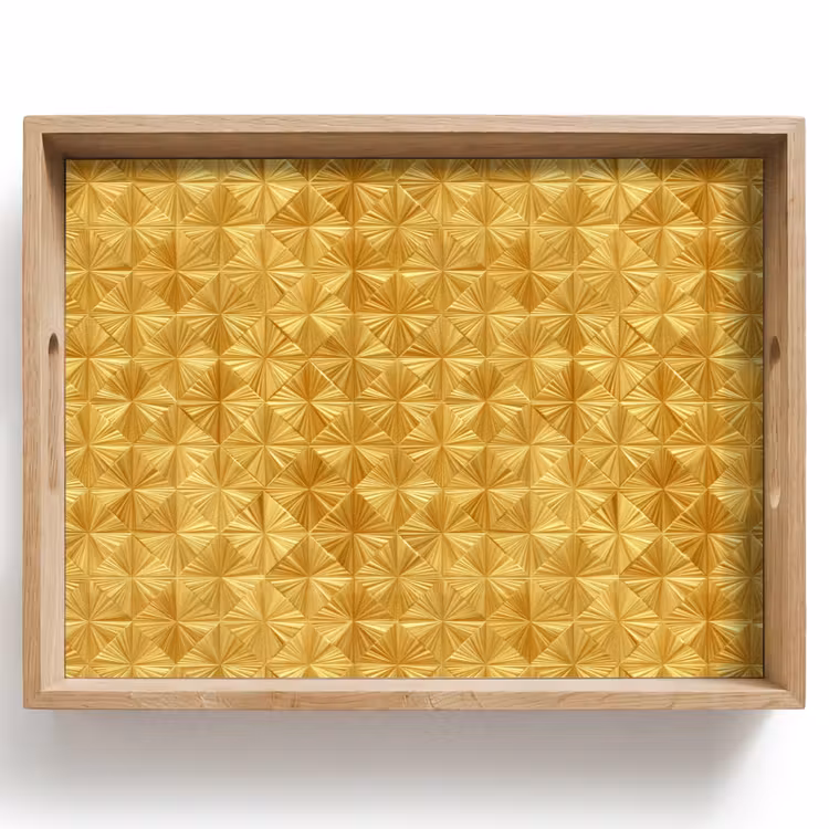 Dienblad - Tegels - Geometrisch - Reliëf - Goud — 1