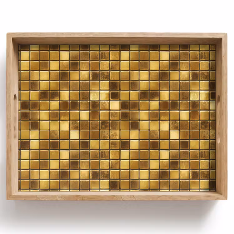 Dienblad - Tegels - Mozaïek - Luxe - Warm Goud — 1