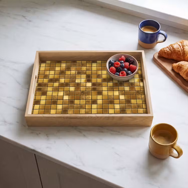 Dienblad - Tegels - Mozaïek - Luxe - Warm Goud — 4