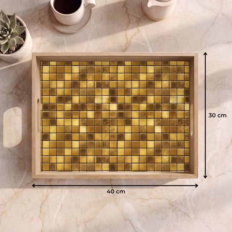 Dienblad - Tegels - Mozaïek - Luxe - Warm Goud — 9