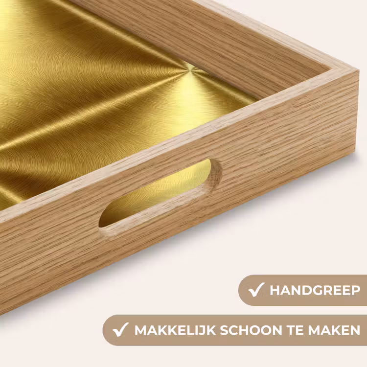 Dienblad - Textuur - Geborsteld Goud - Industrieel - Metallic — 5