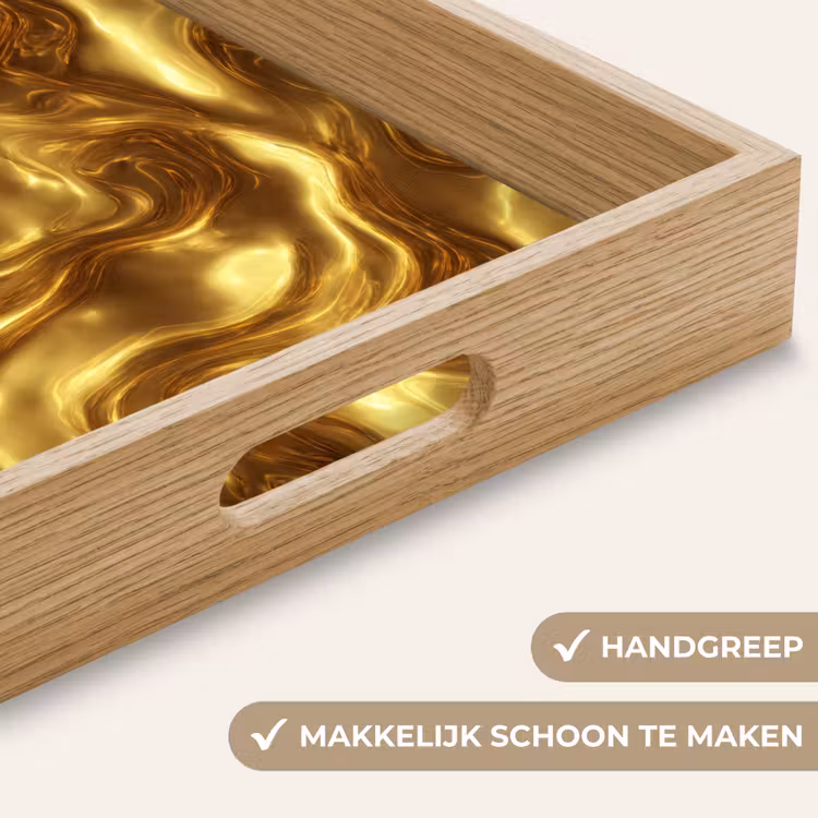 Dienblad - Textuur - Vloeibaar - Organisch - Goud — 5