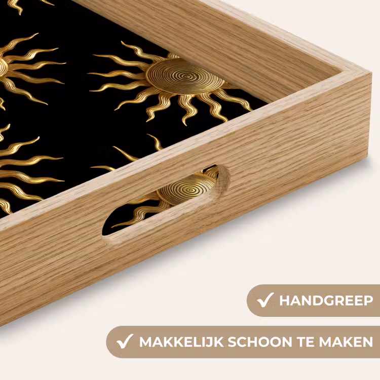 Dienblad - Zon - Patroon - Luxe - Goud - Zwart — 5