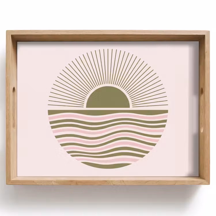 Dienblad - Zon - Zee - Abstract - Modern - Roze — 1