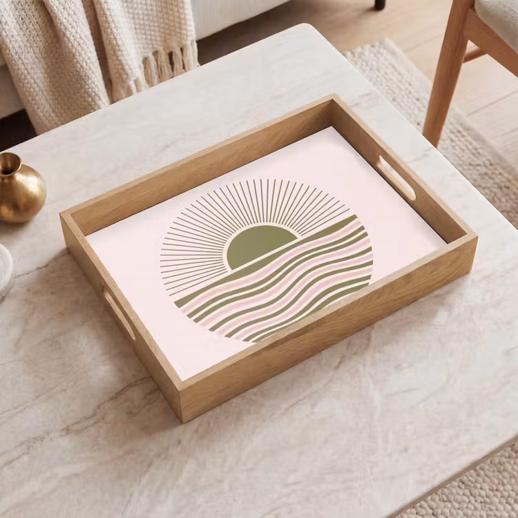 Dienblad - Zon - Zee - Abstract - Modern - Roze — 2