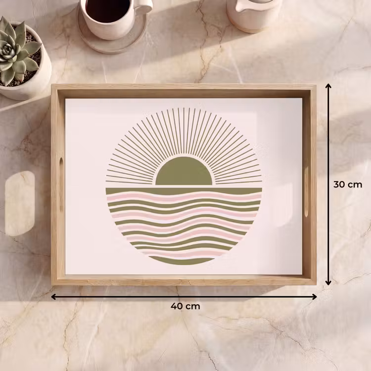 Dienblad - Zon - Zee - Abstract - Modern - Roze — 9