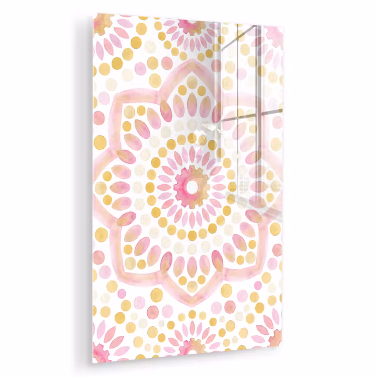 Glas schilderij - Abstract - Mandala - Kunst - Modern - Roze — 1
