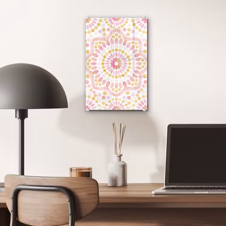 Glas schilderij - Abstract - Mandala - Kunst - Modern - Roze — 7