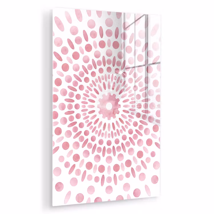 Glas schilderij - Abstract - Vormen - Patroon - Aquarel - Roze — 1
