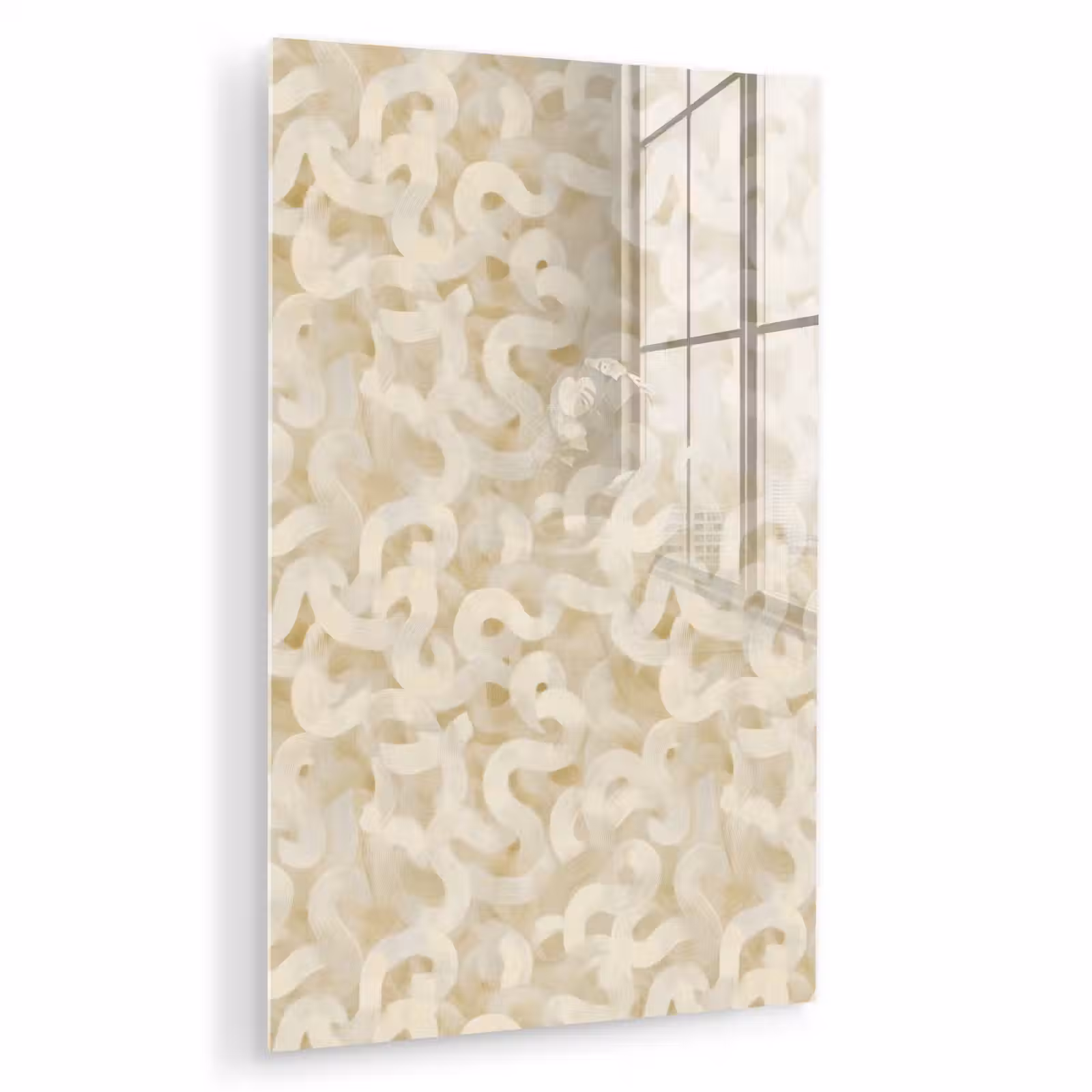 Glas schilderij - Abstract - Lijnen - Beige — 1
