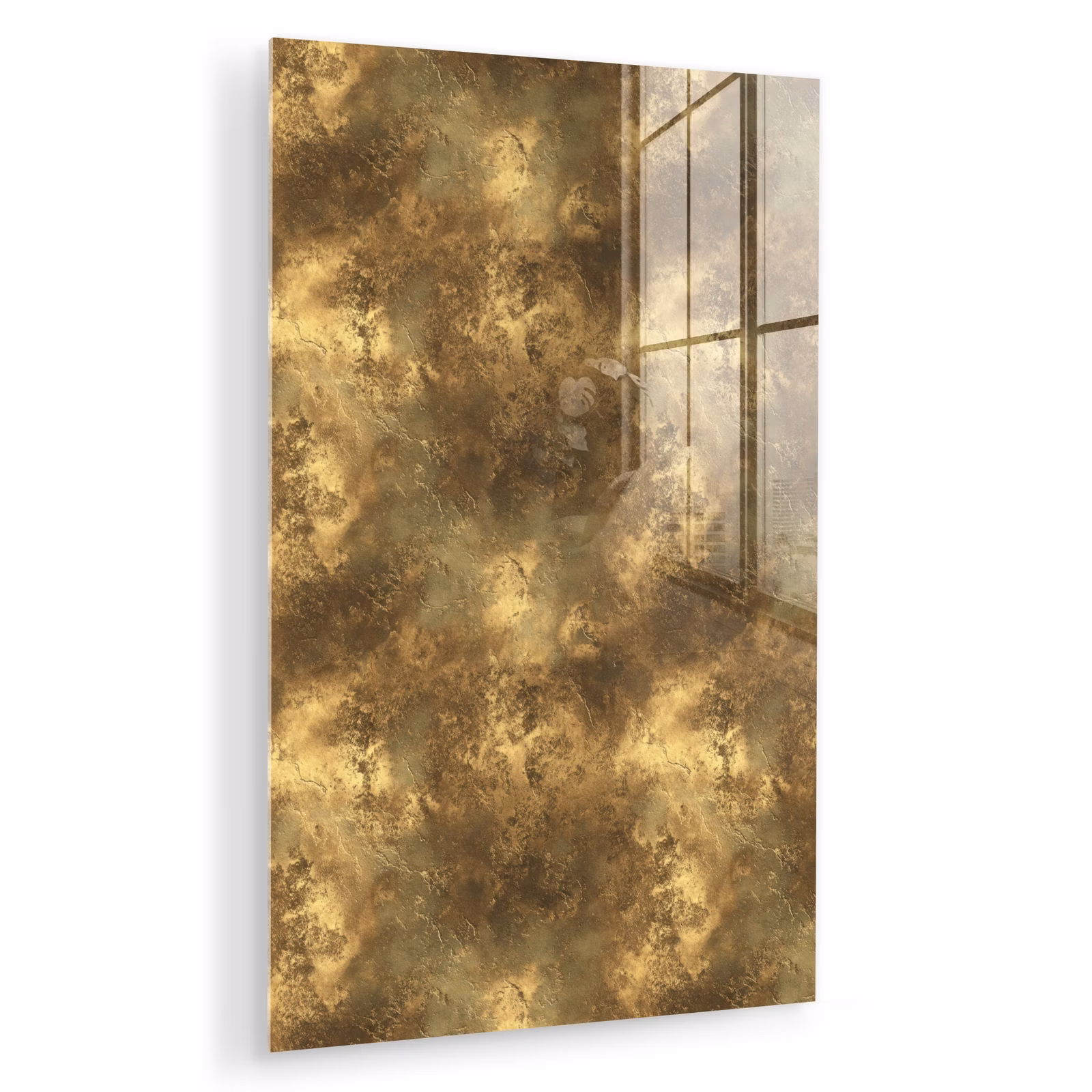 Glas schilderij - Antiek - Metaallook - Goud — 1