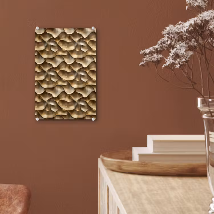 Glas schilderij - Abstract - Antiek - Goud — 6