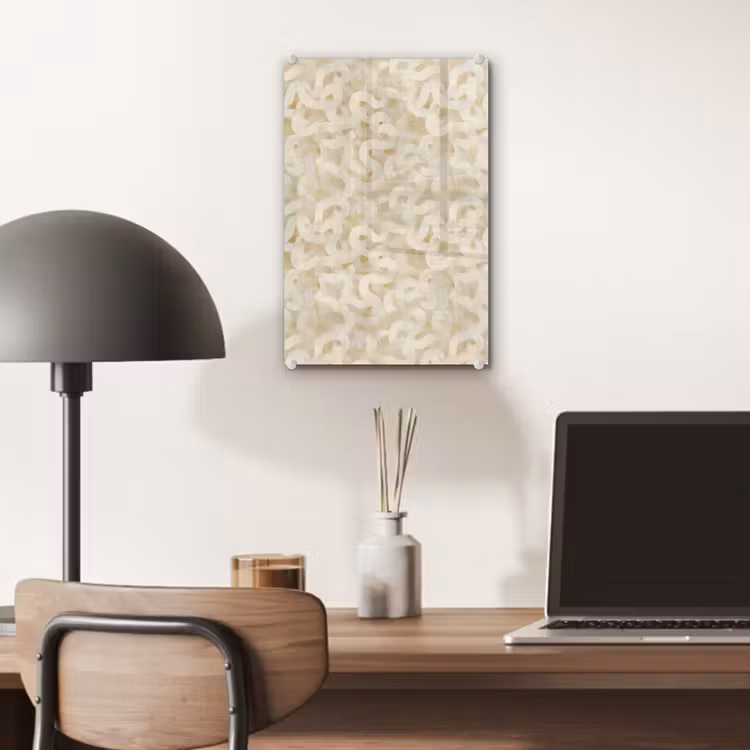 Glas schilderij - Abstract - Lijnen - Beige — 7