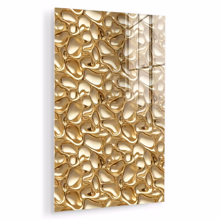 Glas schilderij - Abstract - Modern - Goud — 1