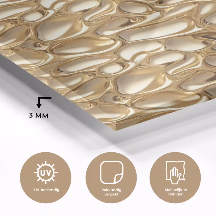 Glas schilderij - Abstract - Modern - Goud — 3