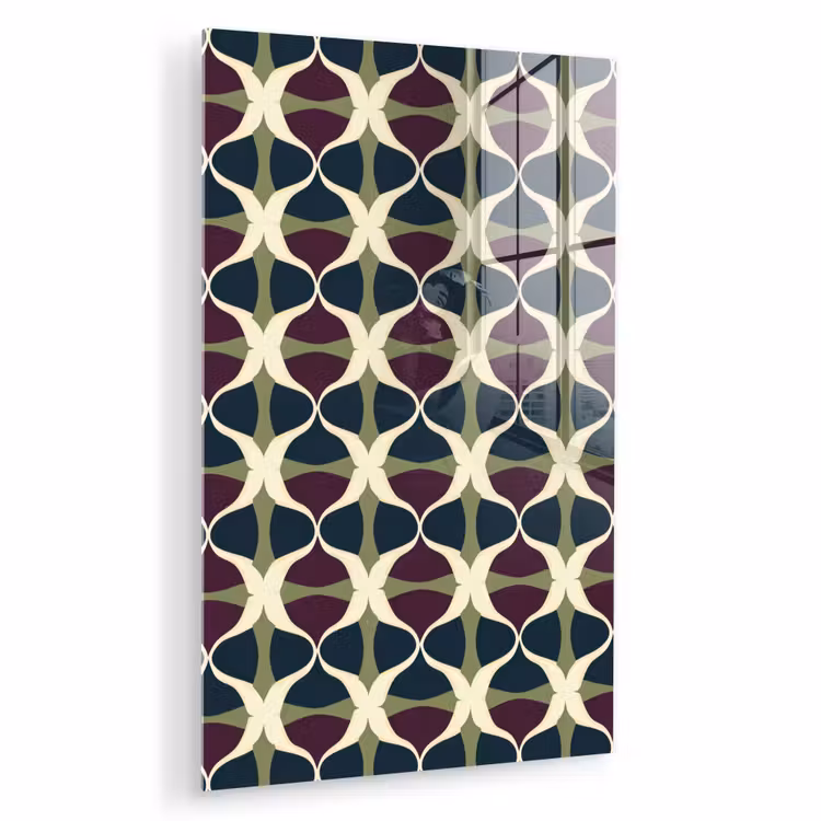 Glas schilderij - Abstract - Retro - Kleurrijk — 1