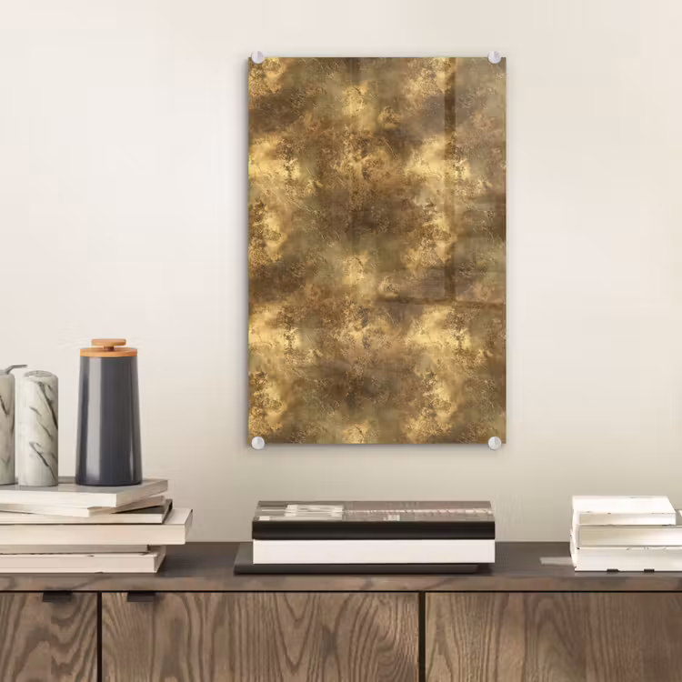 Glas schilderij - Antiek - Metaallook - Goud — 2