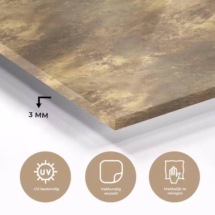 Glas schilderij - Antiek - Metaallook - Goud — 3