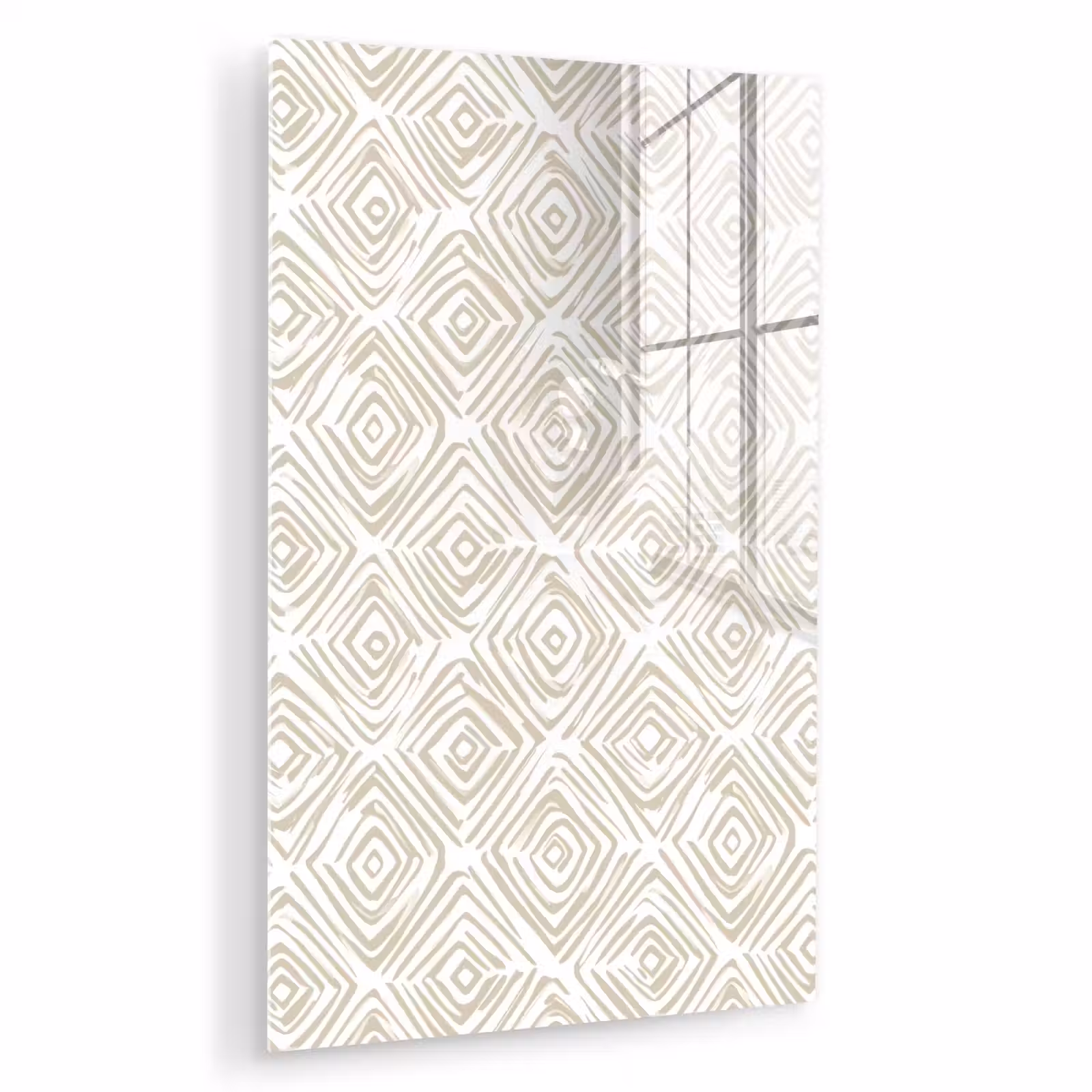 Glas schilderij - Abstract - Ruit - Beige — 1