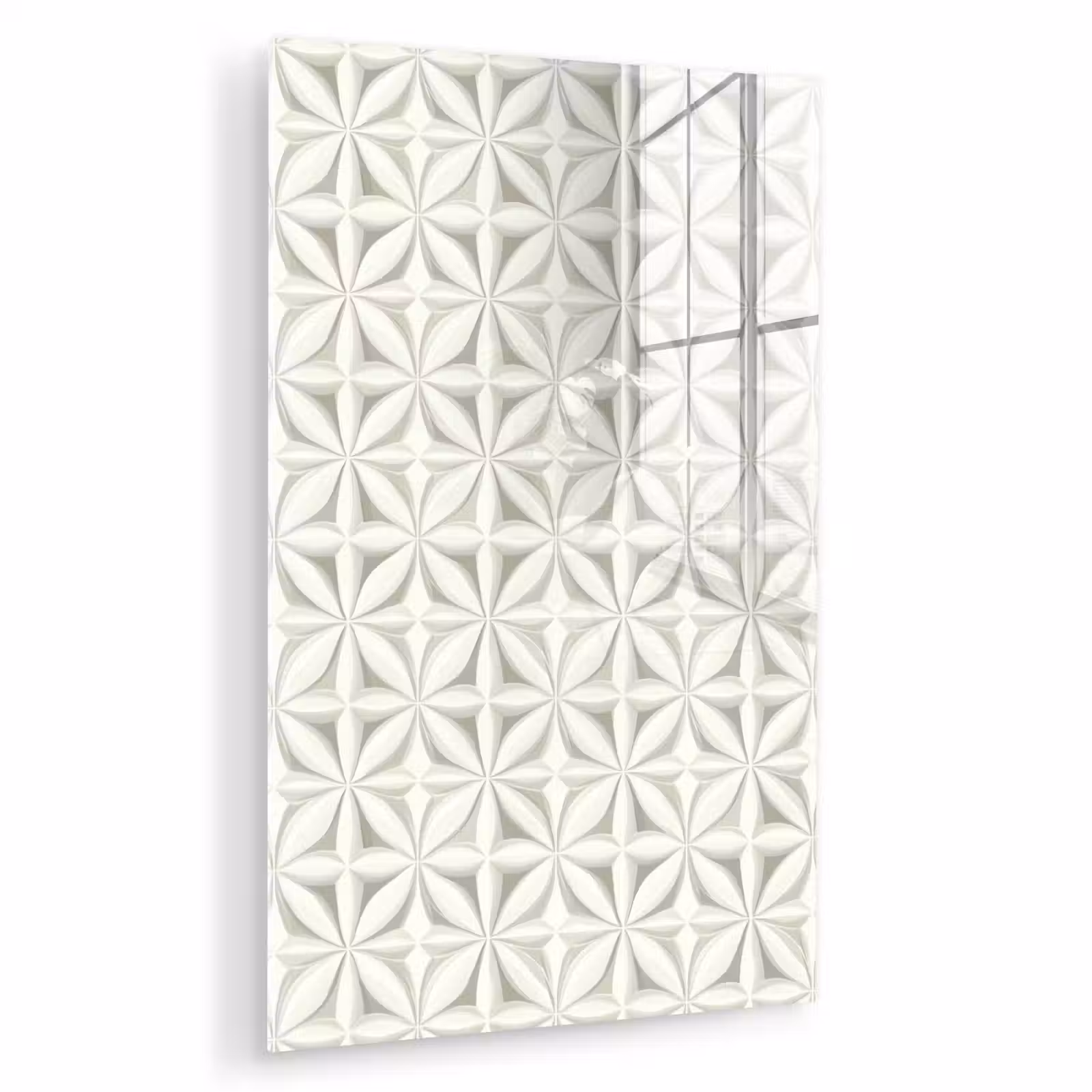 Glas schilderij - Abstract - Structuur - Grijs - Wit — 1