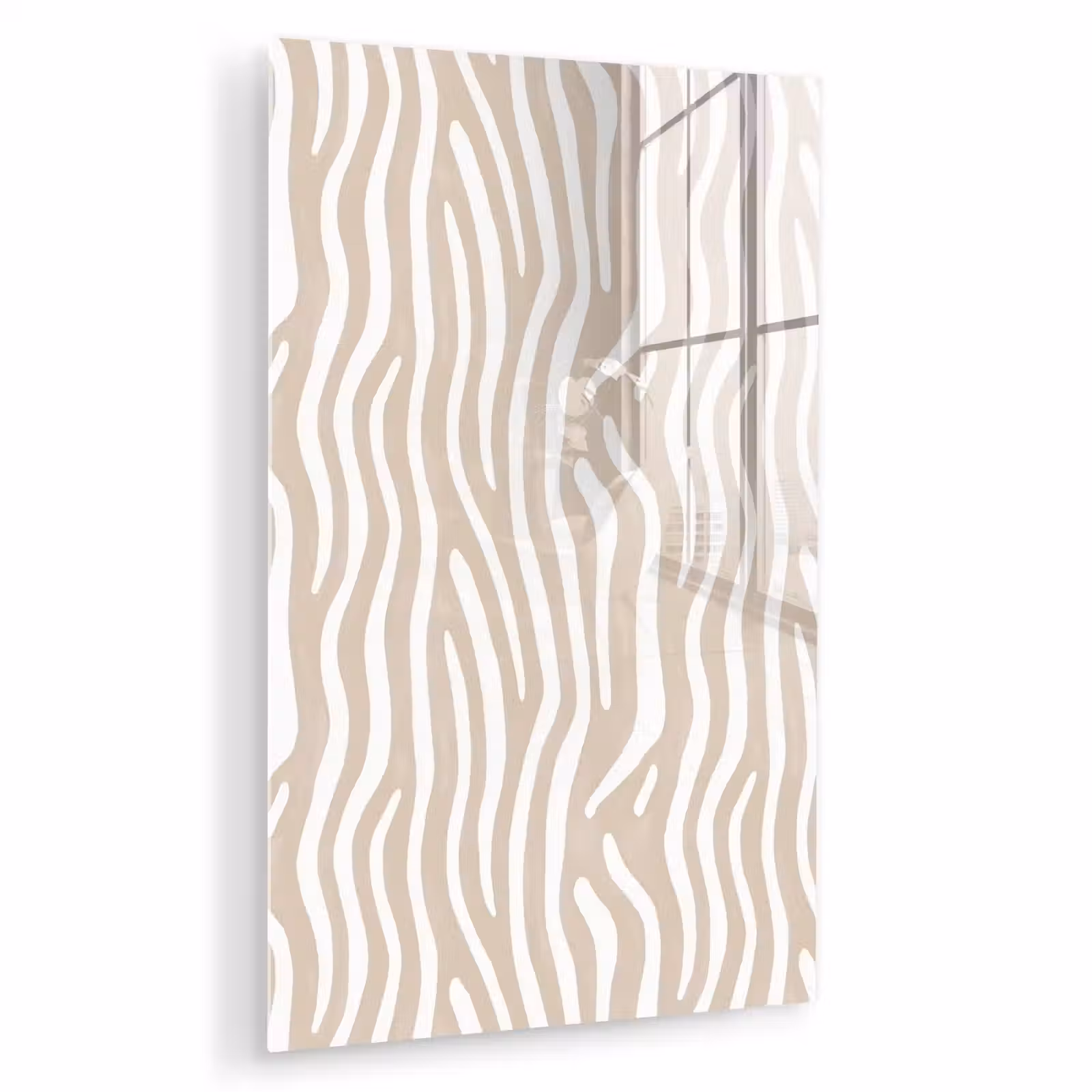 Glas schilderij - Abstract - Zebra - Beige — 1