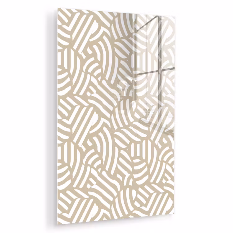 Glas schilderij - Abstract - Modern - Beige — 1