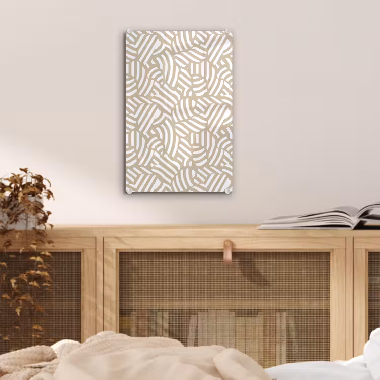 Glas schilderij - Abstract - Modern - Beige — 5