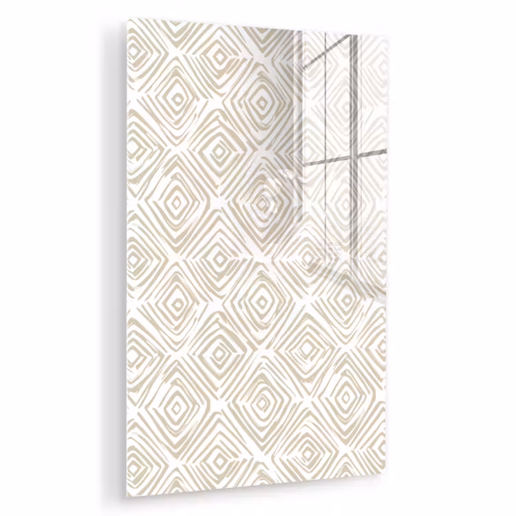 Glas schilderij - Abstract - Ruit - Beige — 1