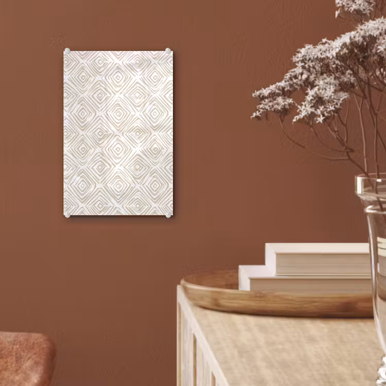 Glas schilderij - Abstract - Ruit - Beige — 6
