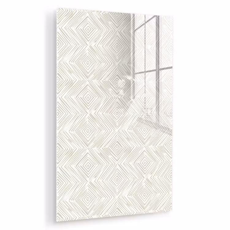 Glas schilderij - Abstract - Ruiten - Beige — 1