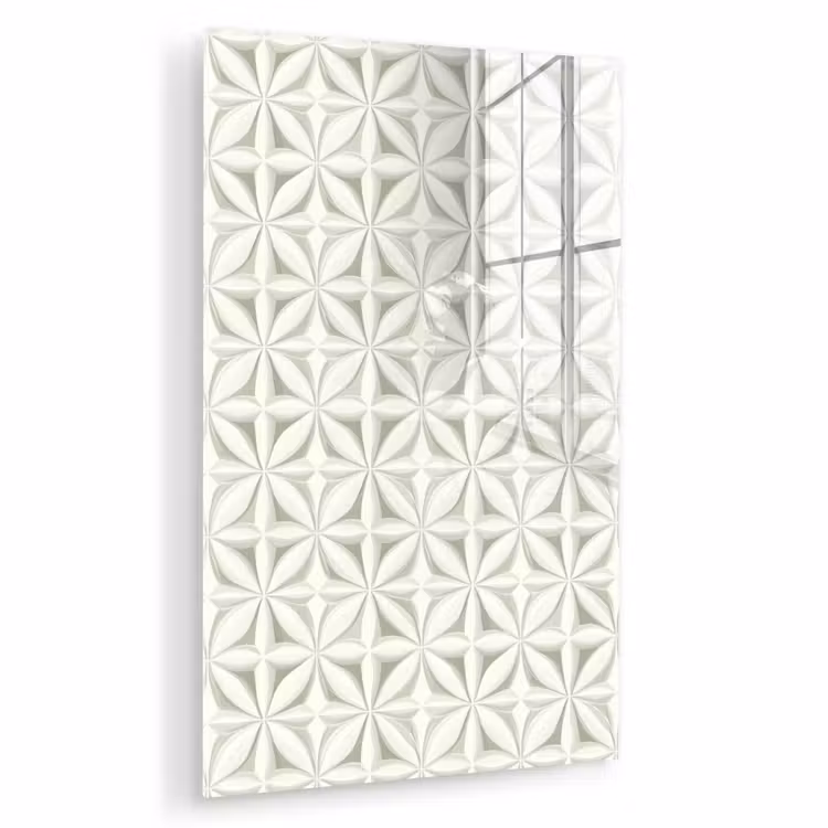 Glas schilderij - Abstract - Structuur - Grijs - Wit — 1