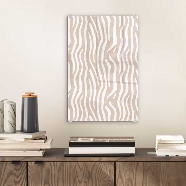 Glas schilderij - Abstract - Zebra - Beige — 2