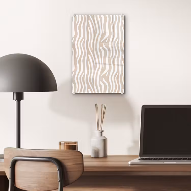 Glas schilderij - Abstract - Zebra - Beige — 7