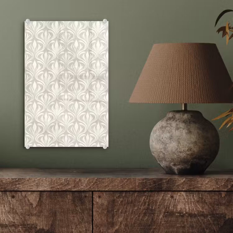 Glas schilderij - Barok - Patroon - Beige — 4