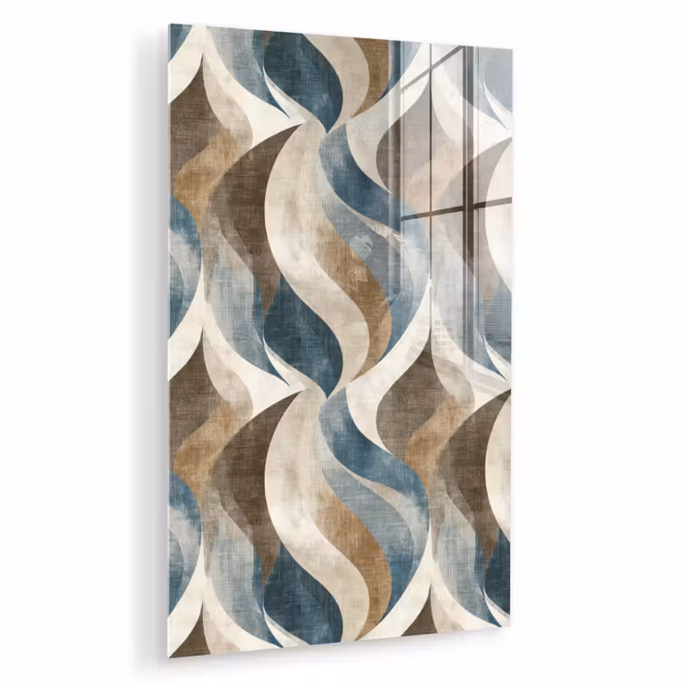 Glas schilderij - Abstract - Golven - Kleurrijk — 1