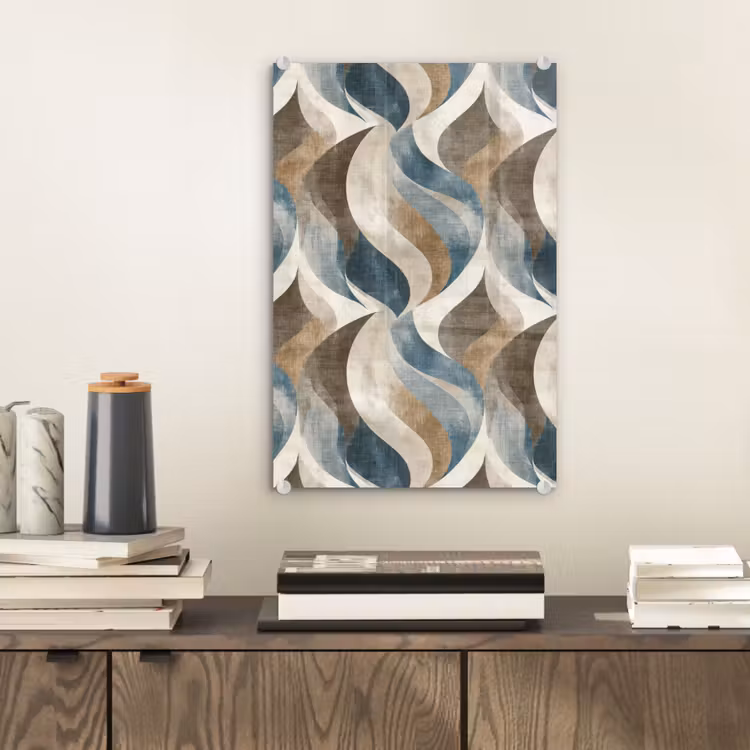 Glas schilderij - Abstract - Golven - Kleurrijk — 2