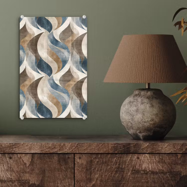 Glas schilderij - Abstract - Golven - Kleurrijk — 4