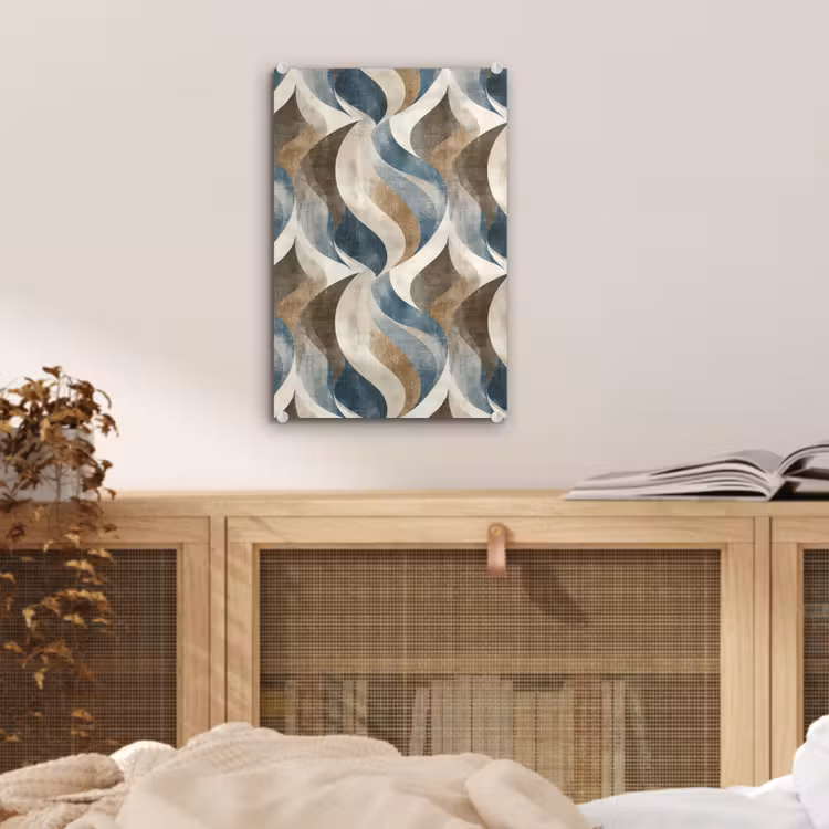 Glas schilderij - Abstract - Golven - Kleurrijk — 5