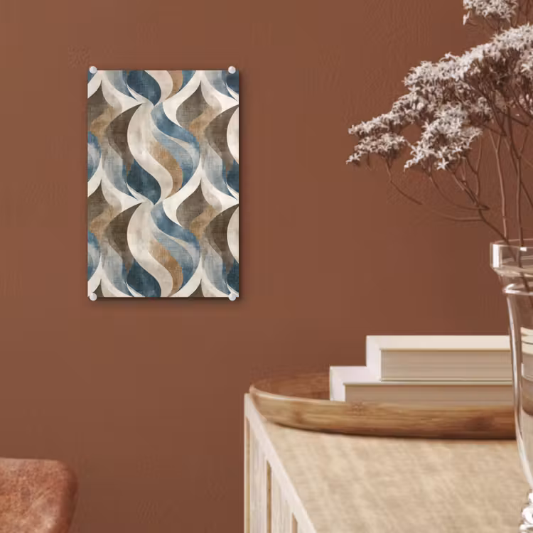 Glas schilderij - Abstract - Golven - Kleurrijk — 6