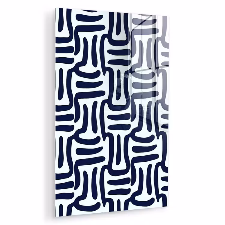 Glas schilderij - Abstract - Modern - Blauw — 1