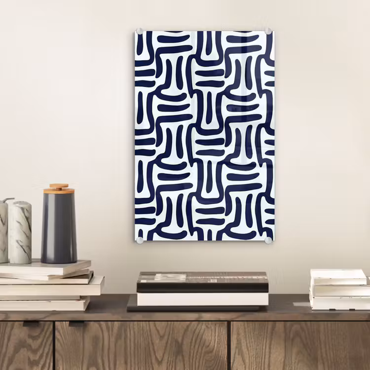 Glas schilderij - Abstract - Modern - Blauw — 2