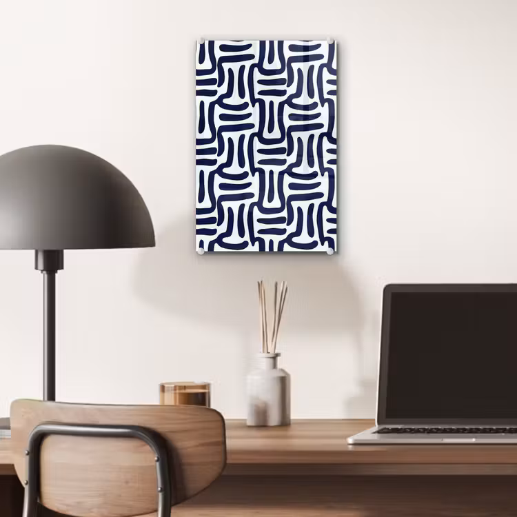 Glas schilderij - Abstract - Modern - Blauw — 7