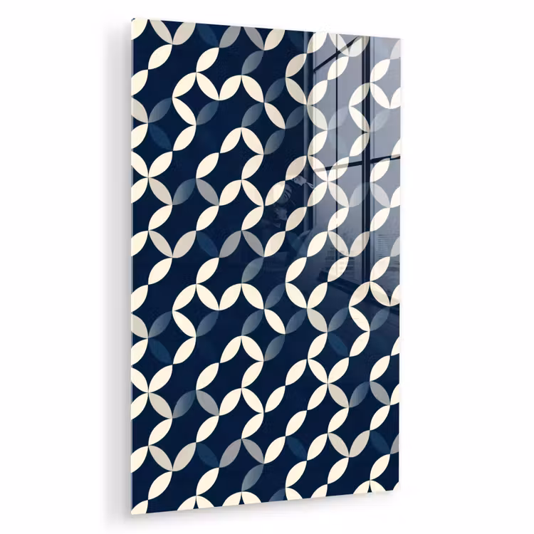 Glas schilderij - Abstract - Patroon - Blauw — 1